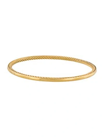 Pre-owned David Yurman 18k Cable Inside Bangle Bracelet, 7.5" In Multi