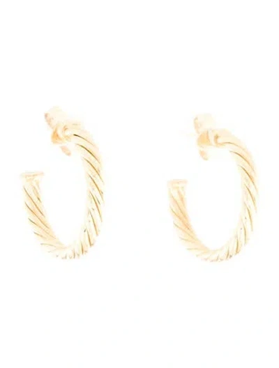 Pre-owned David Yurman 18k Cablespira® Hoop Earrings In Multi