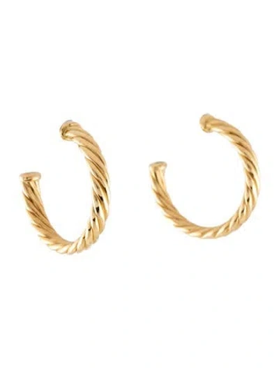 Pre-owned David Yurman 18k Cablespira® Hoop Earrings In Multi