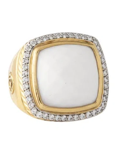 Pre-owned David Yurman 18k Chalcedony & Diamond Albion Ring In Multi