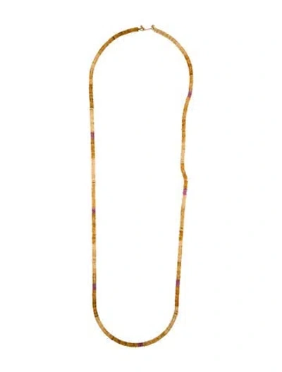 Pre-owned David Yurman 18k Citrine & Tourmaline Bead Strand Necklace, 38" In Multi