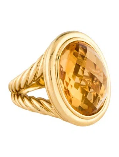 Pre-owned David Yurman 18k Citrine Cocktail Ring In Multi