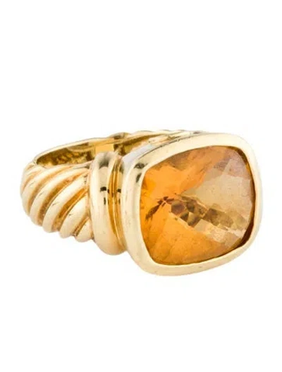 Pre-owned David Yurman 18k Citrine Cocktail Ring In Multi