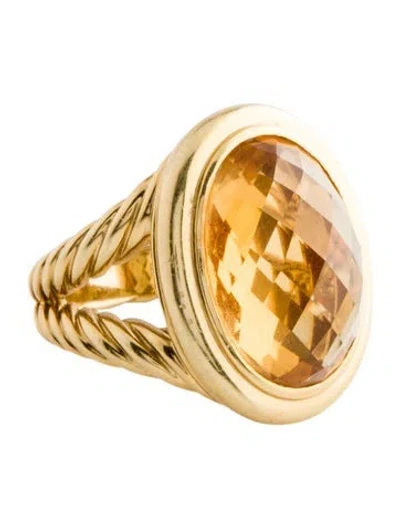 Pre-owned David Yurman 18k Citrine Cocktail Ring In Multi