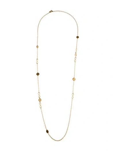 Pre-owned David Yurman 18k Citrine Infinity Station Necklace, 35.75" In Multicolor