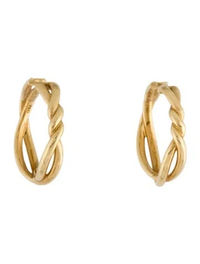 Pre-owned David Yurman 18k Continuance Hoop Earrings In Multi