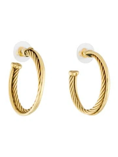 Pre-owned David Yurman 18k Crossover Hoop Earrings In Multi