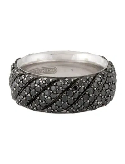 Pre-owned David Yurman 18k Diamond 2.96ctw Sculpted Cable Pavé Band Ring In Multi
