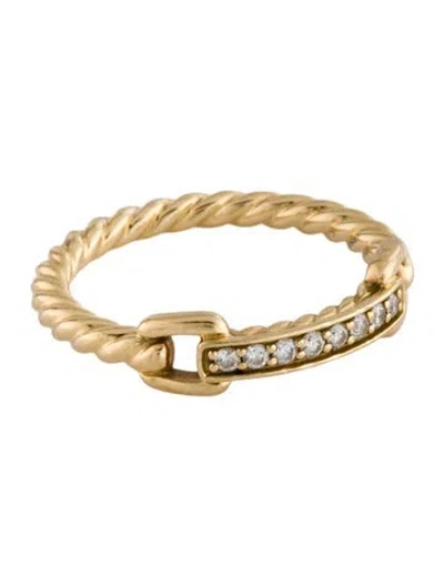 Pre-owned David Yurman 18k Diamond Bar Cable Band In Multicolor