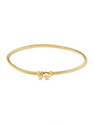 Pre-owned David Yurman 18k Diamond Bow Bracelet, 6" In Multicolor