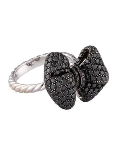 Pre-owned David Yurman 18k Diamond Bow Ring In Multicolor