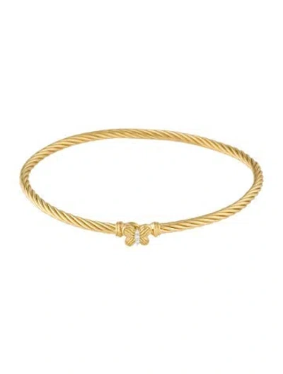 Pre-owned David Yurman 18k Diamond Butterfly Buckle Bracelet, 6.5" In Multi