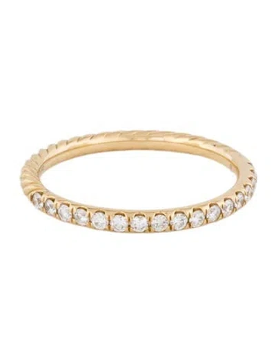 Pre-owned David Yurman 18k Diamond Cable Collectibles® Stack Ring In Multi