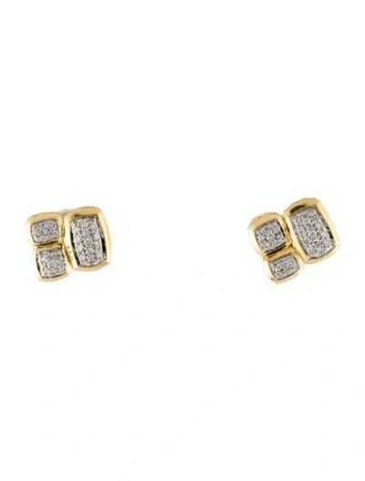 Pre-owned David Yurman 18k Diamond Confetti Stud Earrings In Multi