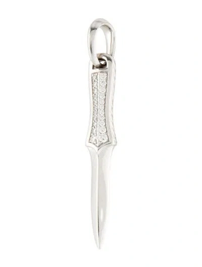 Pre-owned David Yurman 18k Diamond Dagger Amulet In Multi