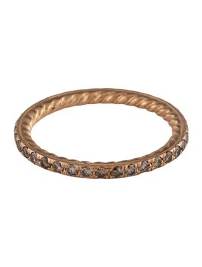 Pre-owned David Yurman 18k Diamond Dy Eden Band Ring In Multi