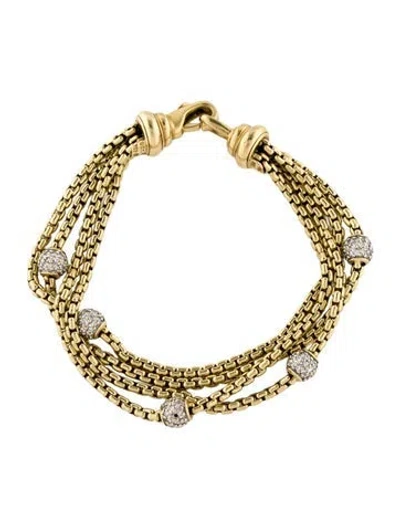 Pre-owned David Yurman 18k Diamond Four-row Multistrand Bracelet, 7"