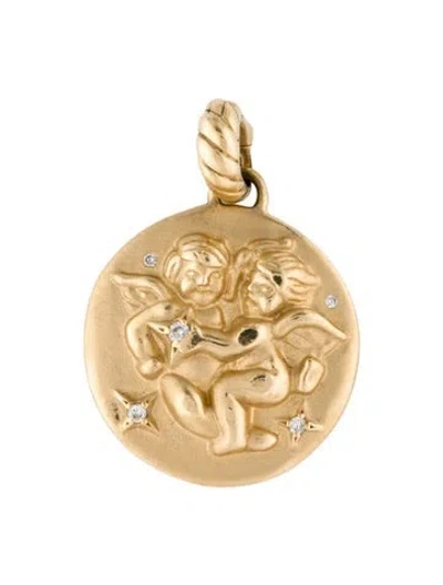 Pre-owned David Yurman 18k Diamond Gemini Amulet Pendant In Multi