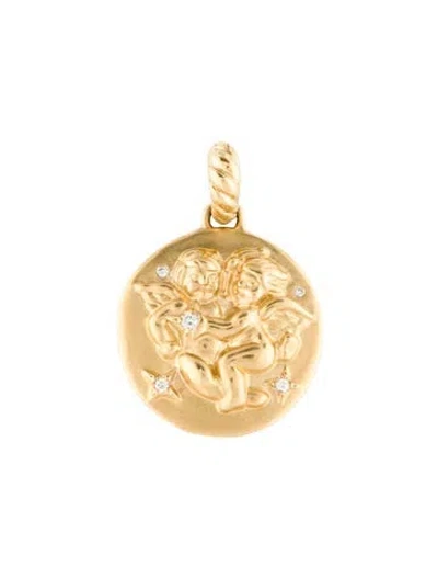 Pre-owned David Yurman 18k Diamond Gemini Amulet Pendant In Multicolor