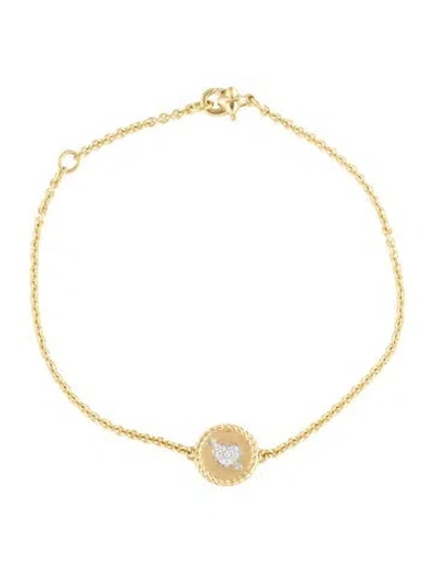 Pre-owned David Yurman 18k Diamond Heart Bracelet, 7.5" In Multi