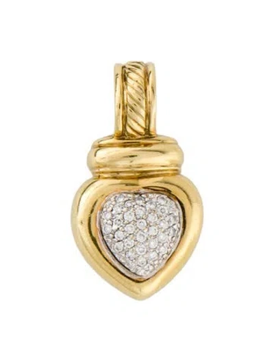 Pre-owned David Yurman 18k Diamond Heart Enhancer Pendant In Multi