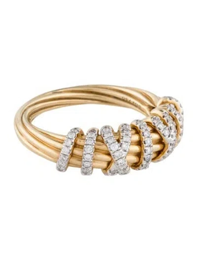 Pre-owned David Yurman 18k Diamond Helena Ring In Multi