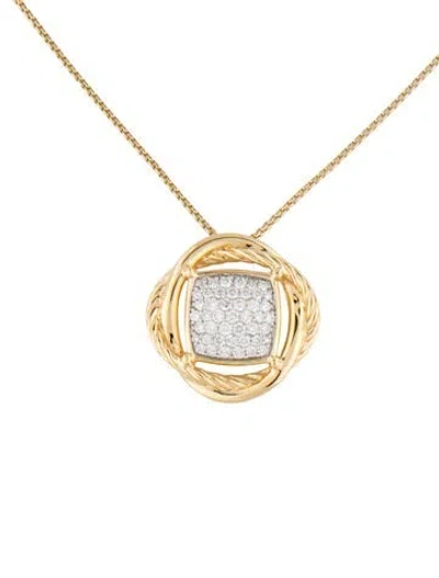 Pre-owned David Yurman 18k Diamond Infinity Pendant Necklace, 17.75" In Multicolor