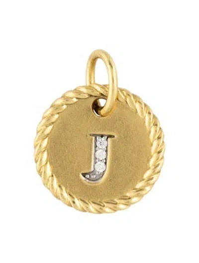 Pre-owned David Yurman 18k Diamond Initial 'j' Charm In Multi