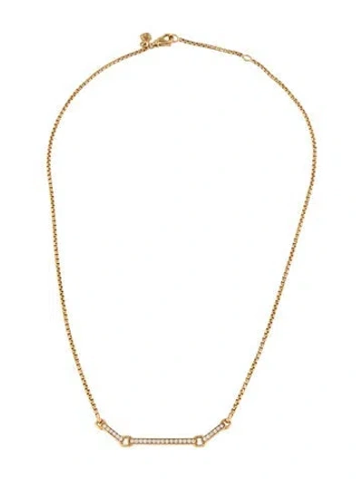 Pre-owned David Yurman 18k Diamond Interlocking Heart Necklace, 17.25" In Multicolor