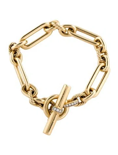 Pre-owned David Yurman 18k Diamond Lexington Chain Bracelet, 6.75" In Multi