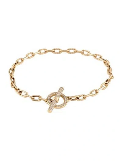 Pre-owned David Yurman 18k Diamond Madison Toggle Chain Bracelet, 6.5" In Multicolor