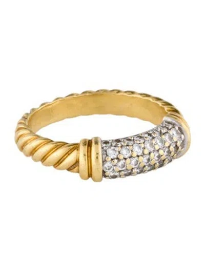 Pre-owned David Yurman 18k Diamond Metro Band In Multi