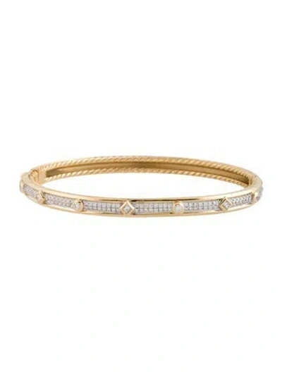 Pre-owned David Yurman 18k Diamond Modern Renaissance Bangle Bracelet, 5.75" In Multi