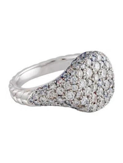 Pre-owned David Yurman 18k Diamond Pave Pinky Ring In Multicolor