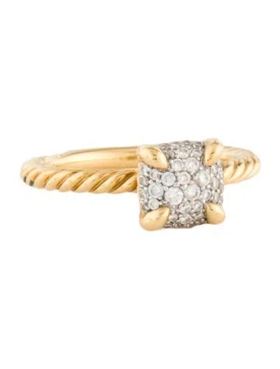 Pre-owned David Yurman 18k Diamond Petite Chatelaine Ring In Multi