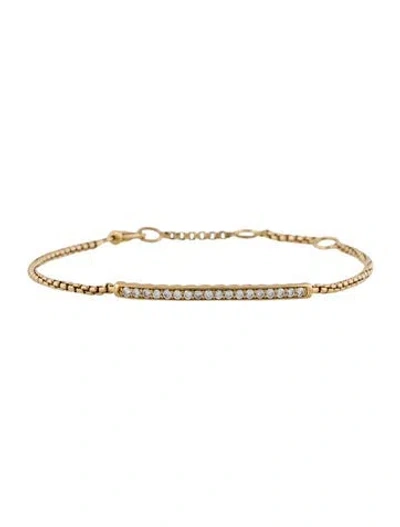 Pre-owned David Yurman 18k Diamond Petite Pavé Bar Bracelet, 7.25" In Multi