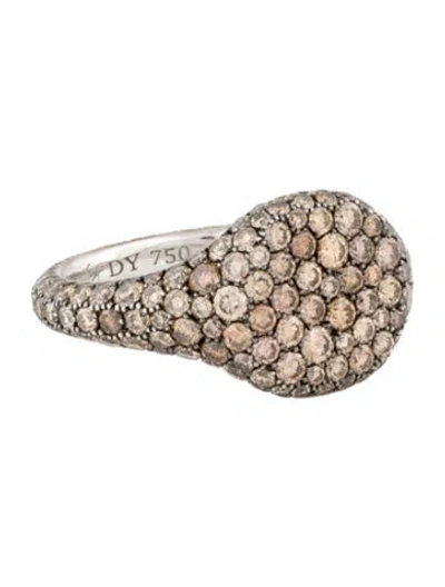 Pre-owned David Yurman 18k Diamond Petite Pavé Pinky Ring In Multi