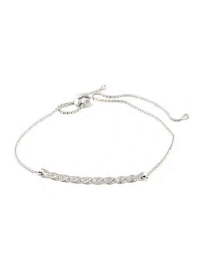 Pre-owned David Yurman 18k Diamond Petite Pavé Station Chain Bracelet, 9" In Multi