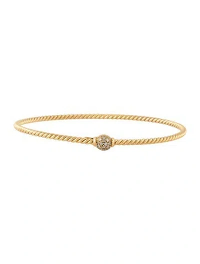 Pre-owned David Yurman 18k Diamond Petite Solari Bead Bracelet, 7" In Multicolor