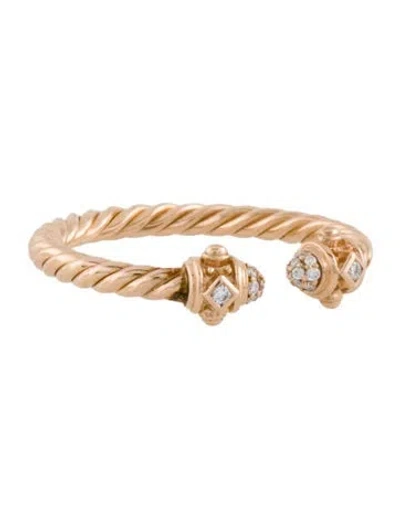Pre-owned David Yurman 18k Diamond Renaissance Band In Multi