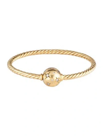 Pre-owned David Yurman 18k Diamond Solari Station Bracelet, 6.5" In Multicolor