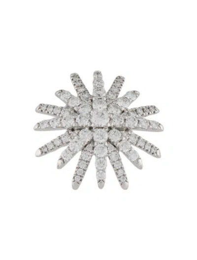 Pre-owned David Yurman 18k Diamond Starburst Single Stud Earring In Multi