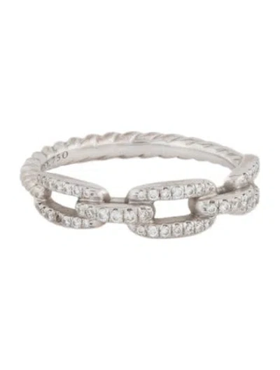Pre-owned David Yurman 18k Diamond Stax Chain Link Band In Multi