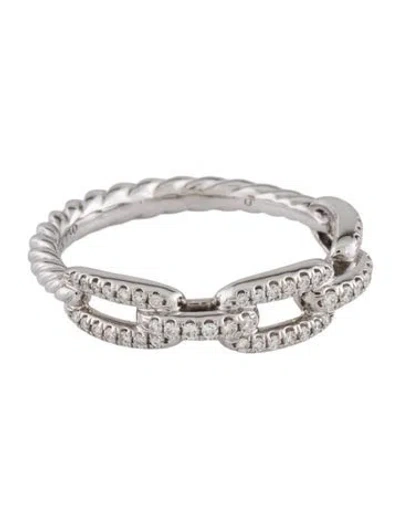 Pre-owned David Yurman 18k Diamond Stax Chain Link Band In Multicolor