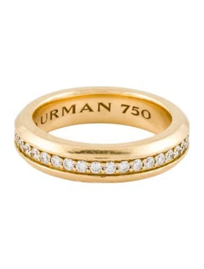 Pre-owned David Yurman 18k Diamond Streamline® Band Ring In Multi