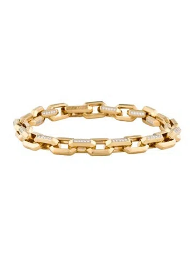 Pre-owned David Yurman 18k Diamond Streamline Link Bracelet, 7.5" In Multi