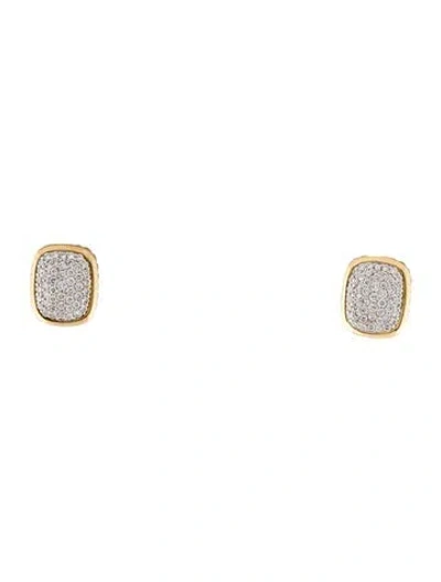 Pre-owned David Yurman 18k Diamond Studs In Multi