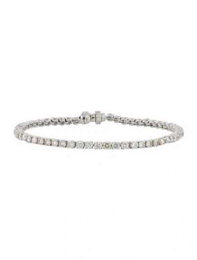Pre-owned David Yurman 18k Diamond Tennis Bracelet, 7.5" In Multi