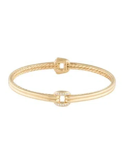 Pre-owned David Yurman 18k Diamond Thoroughbred Center Link Bracelet, 7" In Multi