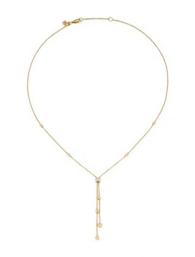 Pre-owned David Yurman 18k Diamond X Lariat Necklace, 17" In Multicolor
